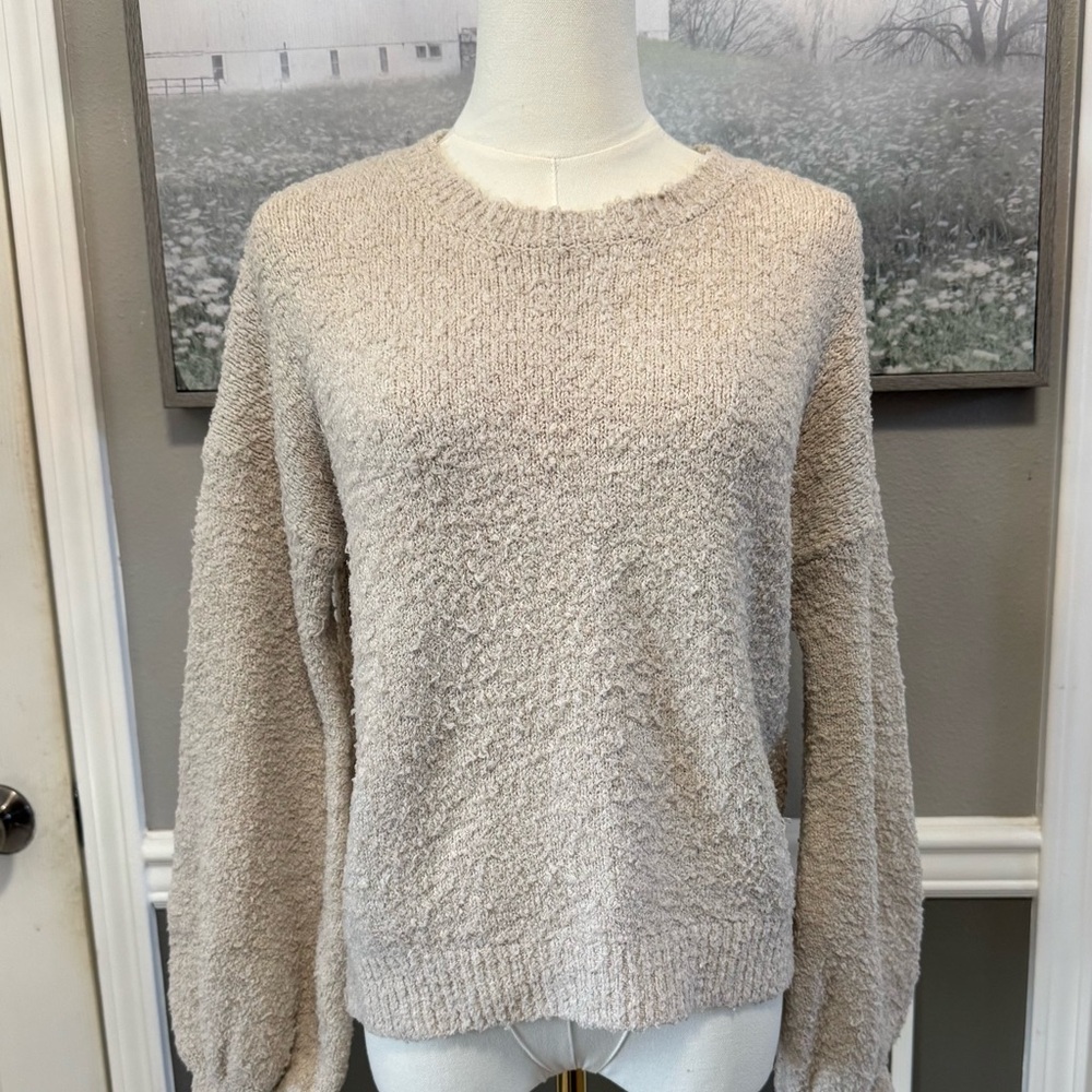 Hippie Rose Textured Cream Sweater